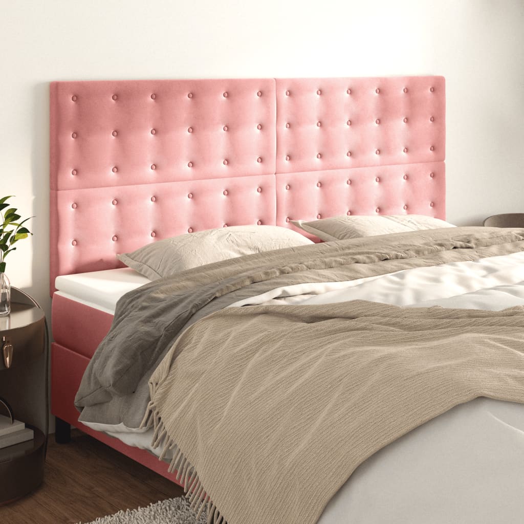 Kopfteil Rosa 160 x 5 x 118/128 cm Samt
