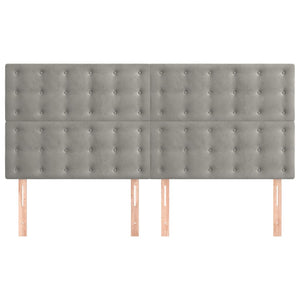 vidaXL Tête de lit Gris clair 180x5x118/128 cm Velours