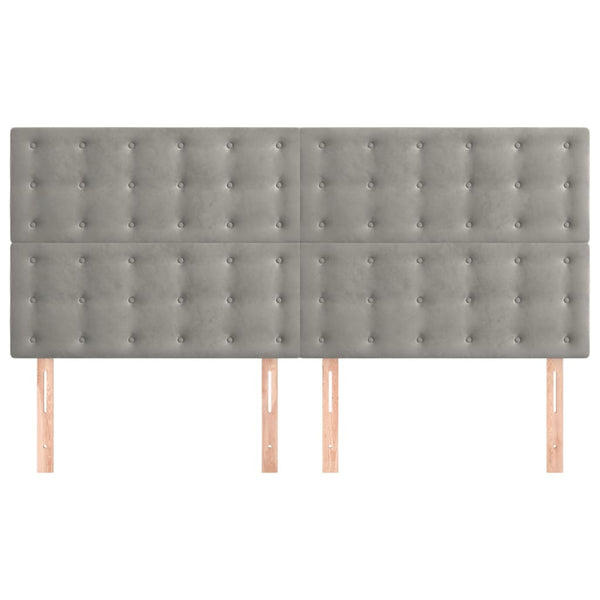 vidaXL Tête de lit Gris clair 180x5x118/128 cm Velours