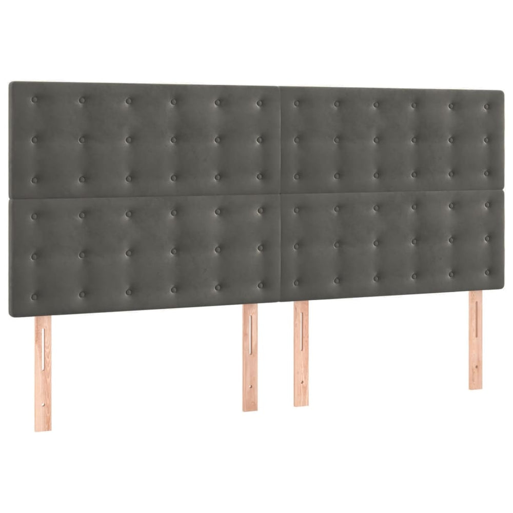 Kopfteil Dunkelgrau 180 x 5 x 118/128 cm Samt