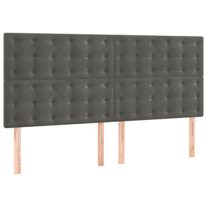 Kopfteil Dunkelgrau 180 x 5 x 118/128 cm Samt