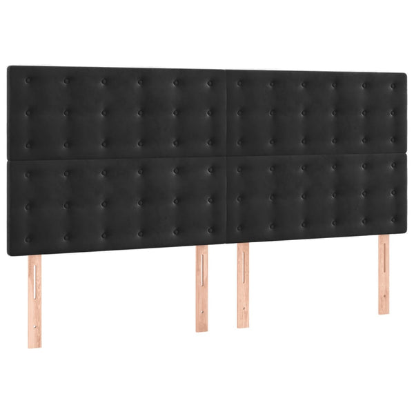 Kopfteil Schwarz 180x5x118/128 cm Samt