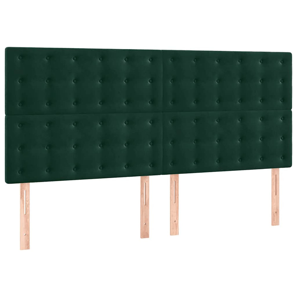 Kopfteil Dunkelgrün 180x5x118/128 cm Samt