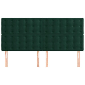 Kopfteil Dunkelgrün 180x5x118/128 cm Samt