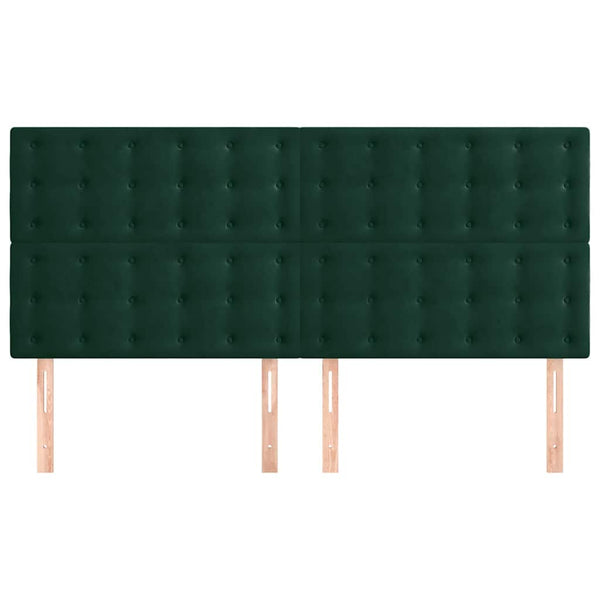 Kopfteil Dunkelgrün 180x5x118/128 cm Samt