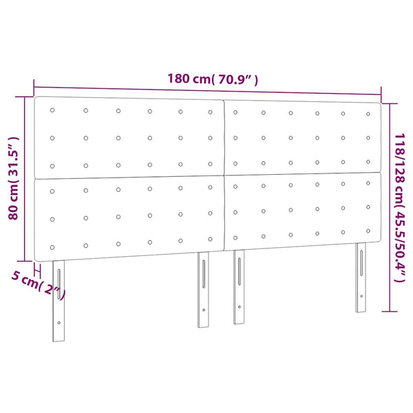 Kopfteil Dunkelgrün 180x5x118/128 cm Samt