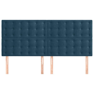 Kopfteil Dunkelblau 180x5x118/128 cm Samt