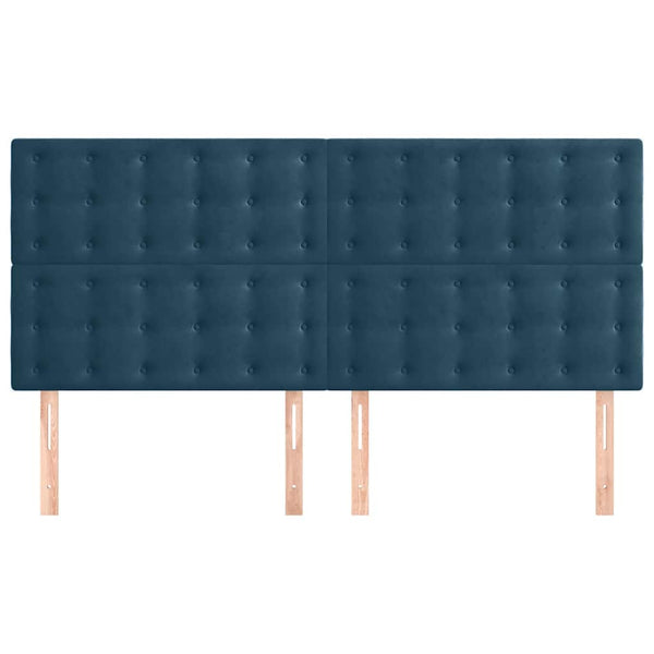 Kopfteil Dunkelblau 180x5x118/128 cm Samt