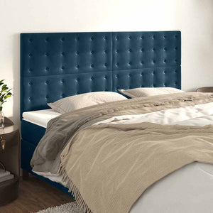 Kopfteil Dunkelblau 180x5x118/128 cm Samt