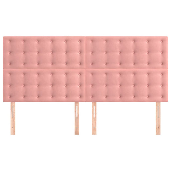 Kopfteil Rosa 180 x 5 x 118/128 cm Samt
