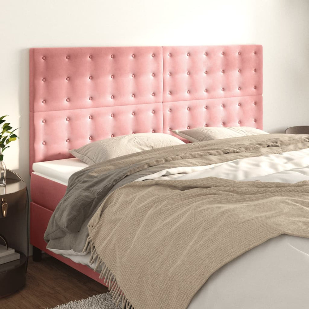 Kopfteil Rosa 180 x 5 x 118/128 cm Samt