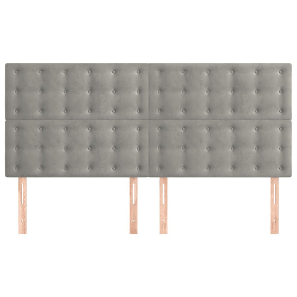 vidaXL Tête de lit Gris clair 200 x 5 x 118/128 cm Velours