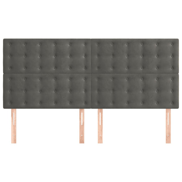 Kopfteil Dunkelgrau 200 x 5 x 118/128 cm Samt