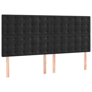 Kopfteil Schwarz 200 x 5 x 118/128 cm Samt