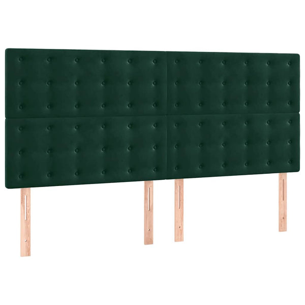 Kopfteil Dunkelgrün 200 x 5 x 118/128 cm Samt