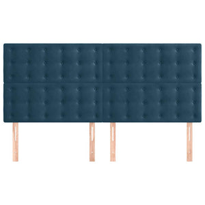 Kopfteil Dunkelblau 200 x 5 x 118/128 cm Samt