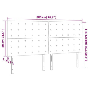 Kopfteil Dunkelblau 200 x 5 x 118/128 cm Samt