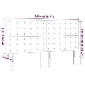 Kopfteil Rosa 200 x 5 x 118/128 cm Samt