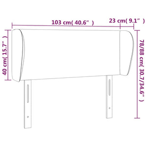 Kopfteil mit Ohren Hellgrau 103x23x78/88 cm Stoff