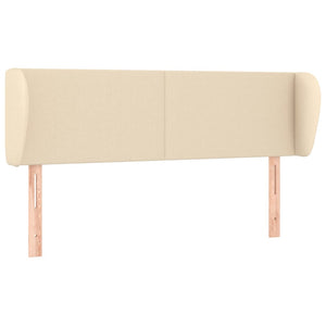 vidaXL Tête de lit à oreilles Crème 147x23x78/88 cm Tissu