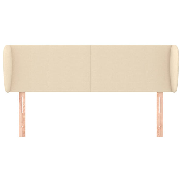 vidaXL Tête de lit à oreilles Crème 147x23x78/88 cm Tissu
