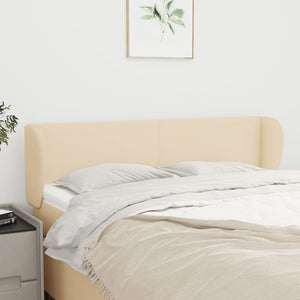 vidaXL Tête de lit à oreilles Crème 147x23x78/88 cm Tissu