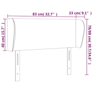 vidaXL Tête de lit à oreilles Noir 83x23x78/88 cm Velours