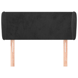 vidaXL Tête de lit à oreilles Noir 93x23x78/88 cm Velours