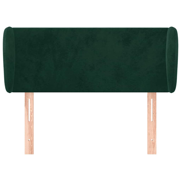 Kopfteil mit Ohren Dunkelgrün 93x23x78/88 cm Samt