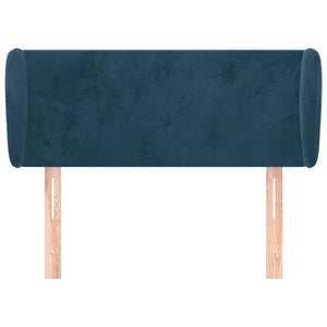 Kopfteil mit Ohren Dunkelblau 93x23x78/88 cm Samt