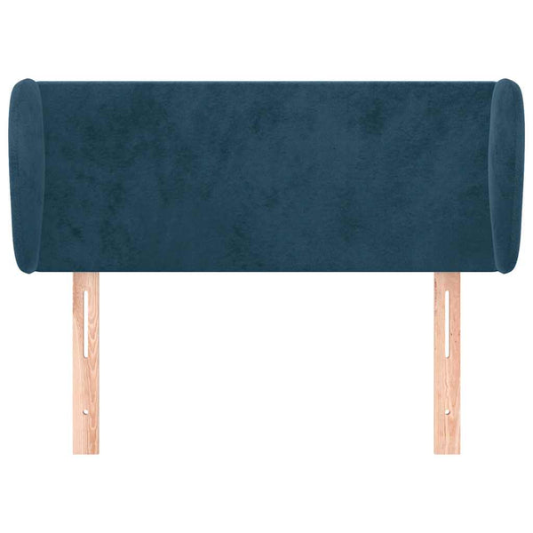 Kopfteil mit Ohren Dunkelblau 93x23x78/88 cm Samt