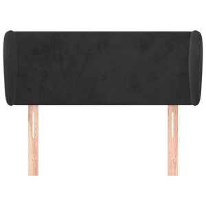 vidaXL Tête de lit à oreilles Noir 103x23x78/88 cm Velours