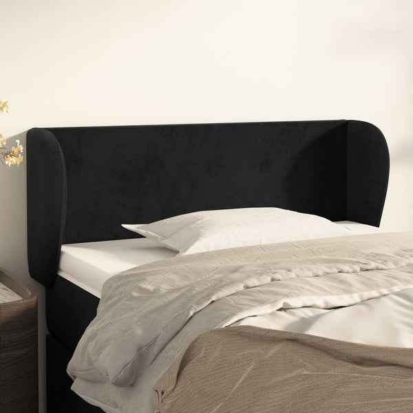 vidaXL Tête de lit à oreilles Noir 103x23x78/88 cm Velours