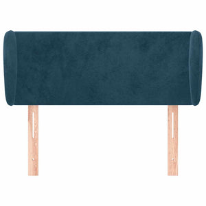 Kopfteil mit Ohren Dunkelblau 103x23x78/88 cm Samt