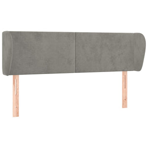 vidaXL Tête de lit à oreilles Gris clair 147x23x78/88 cm Velours