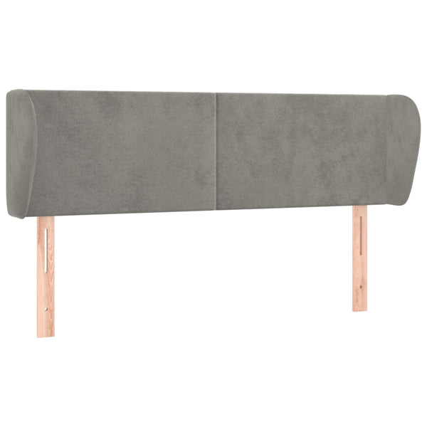 vidaXL Tête de lit à oreilles Gris clair 147x23x78/88 cm Velours