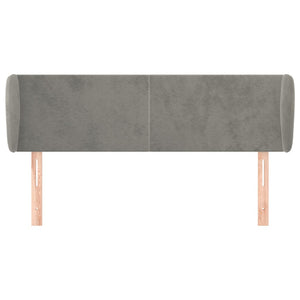 vidaXL Tête de lit à oreilles Gris clair 147x23x78/88 cm Velours
