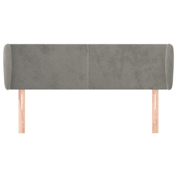 vidaXL Tête de lit à oreilles Gris clair 147x23x78/88 cm Velours
