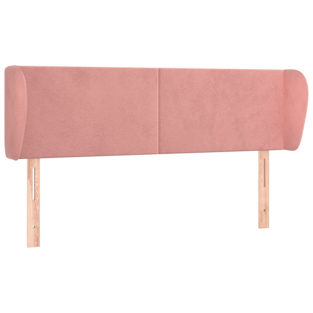Kopfteil mit Ohren Rosa 147x23x78/88 cm Samt