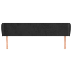 Kopfteil mit Ohren Schwarz 163x23x78/88 cm Samt