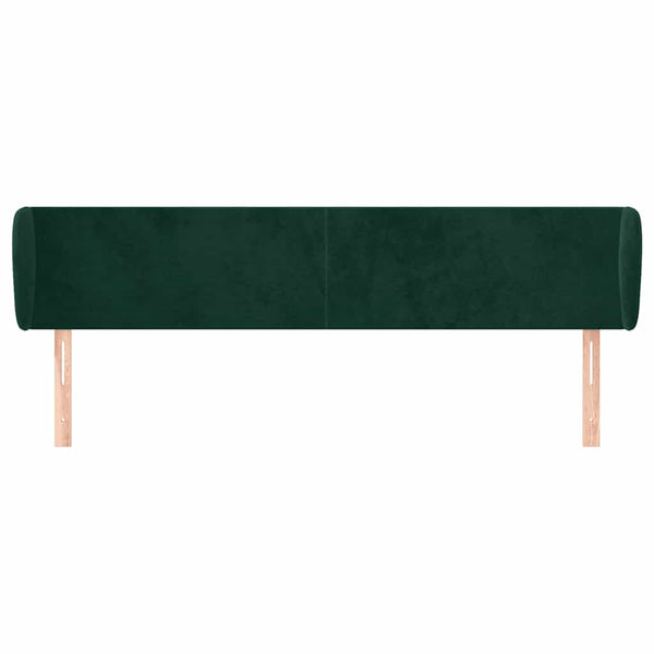 Kopfteil mit Ohren Dunkelgrün 163x23x78/88 cm Samt