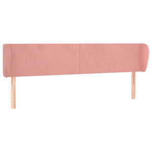 vidaXL Tête de lit à oreilles Rose 163x23x78/88 cm Velours