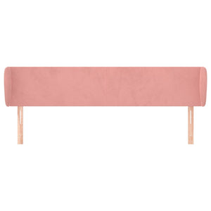 vidaXL Tête de lit à oreilles Rose 163x23x78/88 cm Velours
