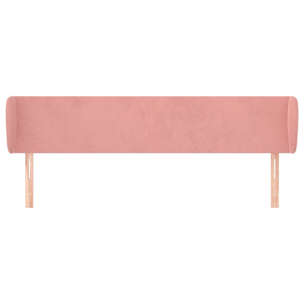 vidaXL Tête de lit à oreilles Rose 163x23x78/88 cm Velours