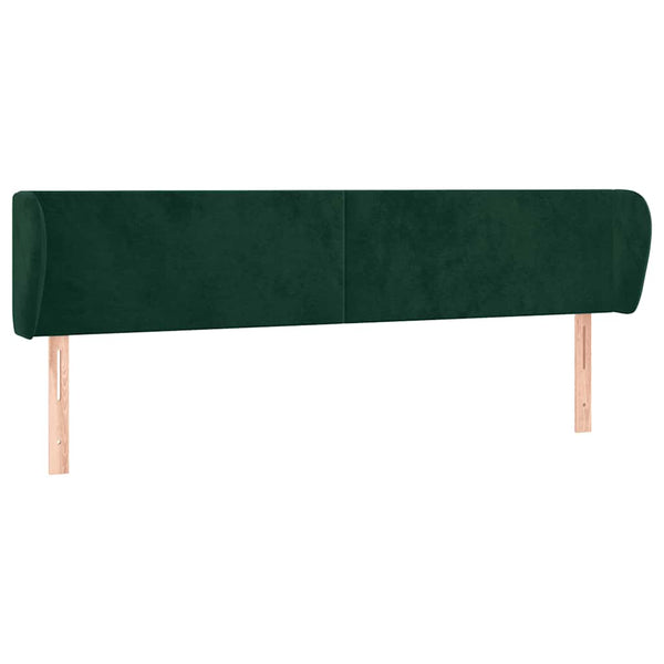 vidaXL Tête de lit à oreilles Velours vert foncé 203x23x78/88 cm