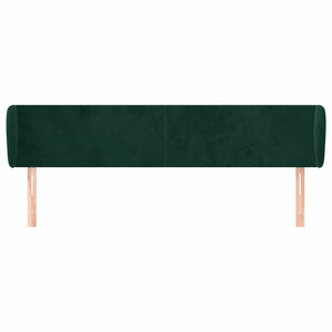 vidaXL Tête de lit à oreilles Velours vert foncé 203x23x78/88 cm