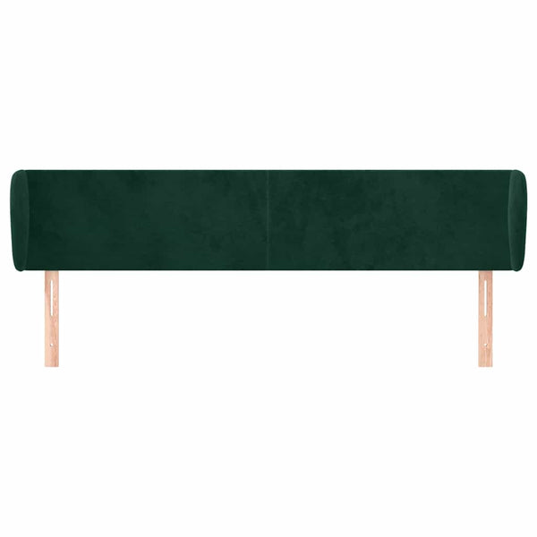vidaXL Tête de lit à oreilles Velours vert foncé 203x23x78/88 cm