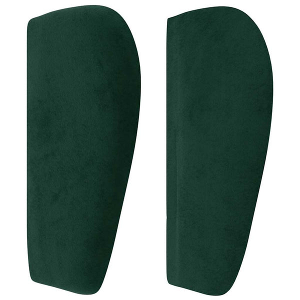 vidaXL Tête de lit à oreilles Velours vert foncé 203x23x78/88 cm