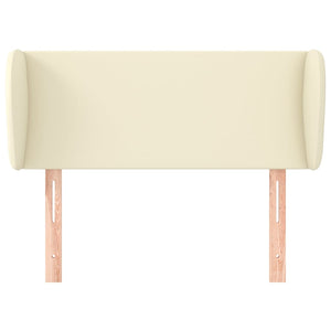 Kopfteil mit Ohren Creme 83x23x78/88 cm Kunstleder
