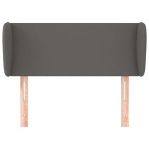 Kopfteil mit Ohren Grau 83x23x78/88 cm Kunstleder